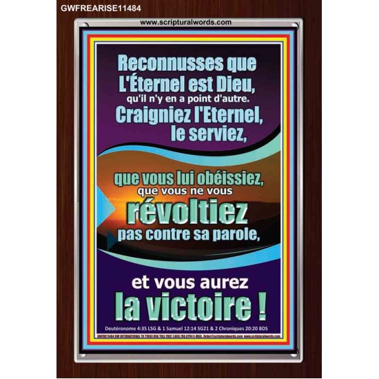 Craigniez l'Eternel, le serviez, que vous lui obéissiez, Cadre en acrylique pour décoration murale et artistique. (GWFREARISE11484) 