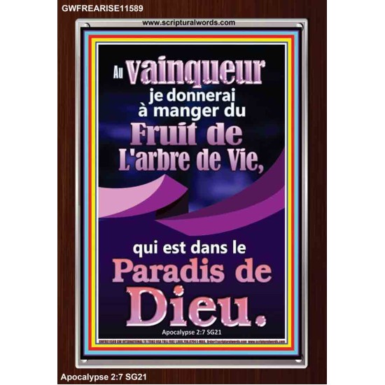 Fruit de L'arbre de Vie, qui est dans Affiche; Cadre en acrylique avec versets bibliques inspirants (GWFREARISE11589) 