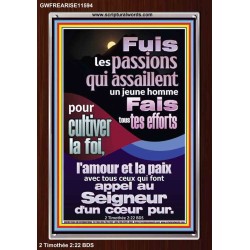 Fuis les passions qui assaillent un jeune homme. Cadre acrylique avec versets bibliques pour la maison (GWFREARISE11594) 