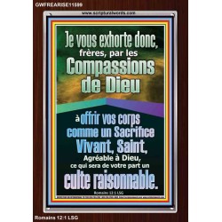 offrir vos corps comme un Sacrifice Vivant, Verset biblique imprimable sur cadre acrylique (GWFREARISE11599) 