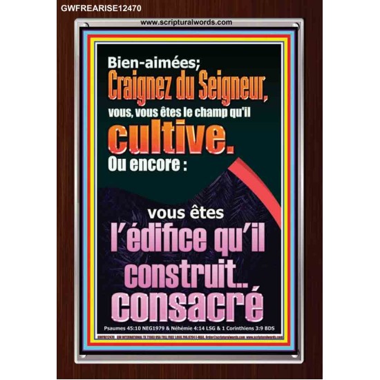 Craignez du Seigneur, vous, vous êtes le champ qu'il cultive. Versets bibliques en cadre acrylique en ligne (GWFREARISE12470) 