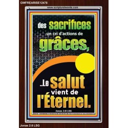 des sacrifices un cri d'actions de grâces, Cadre acrylique avec versets bibliques pour la maison en ligne (GWFREARISE12478) "25X33"