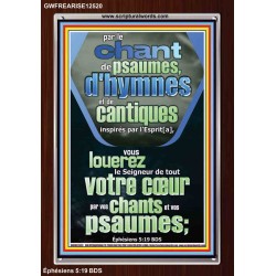 par le chant de psaumes, d'hymnes et de cantiques inspirés par l'Esprit[a],  Versets bibliques en cadre acrylique en ligne (GWFREARISE12520) 