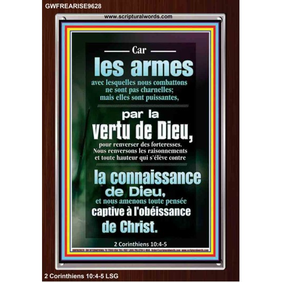 Car les armes avec lesquelles nous combattons ne sont pas charnelles;  Cadre acrylique mural sanctuaire (GWFREARISE9628) 