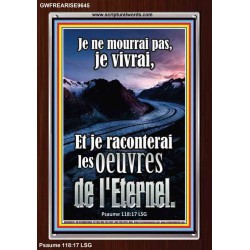 Je ne mourrai pas, je vivrai, Et je raconterai les oeuvres de l'Eternel. Cadre acrylique puissance éternelle (GWFREARISE9645) 