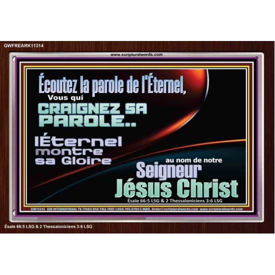 L'Éternel montre sa Gloire au nom de notre Seigneur Jésus Christ. Cadre acrylique scriptural unique (GWFREARK11314) 