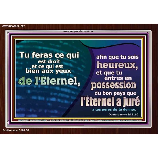 posséder du bon pays que l'Éternel a juré à tes pères de te donner. Décoration murale chrétienne moderne (GWFREARK11572) 