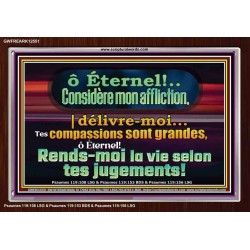 ô Éternel! Rends-moi la vie selon tes jugements! Décor d'écritures avec cadre en acrylique (GWFREARK12551) 