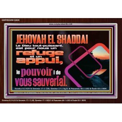 JEHOVAH  EL SHADDAI..Le Dieu tout-puissant le pouvoir |de vous sauver[a]. Art mural avec grand cadre en acrylique et écritures (GWFREARK12639) "33X25"