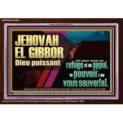 JEHOVAH EL GIBBOR Dieu puissant le pouvoir |de vous sauver[a]. Tableau d'art mural inspirant ultime (GWFREARK12641) "33X25"