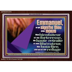 Emmanuel, ce qui signifie Dieu avec nous....Mon bienfaiteur et mon libérateur. Cadre acrylique scriptural unique (GWFREARK12775) 