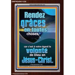 Rendez grâces en toutes choses, Décor d'écriture avec cadre en acrylique (GWFREARK11230) 