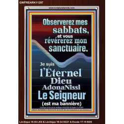 Observerez mes sabbats, et vous révérerez mon sanctuaire.  Cadre acrylique versets bibliques pour la maison en ligne (GWFREARK11297) "25X33"