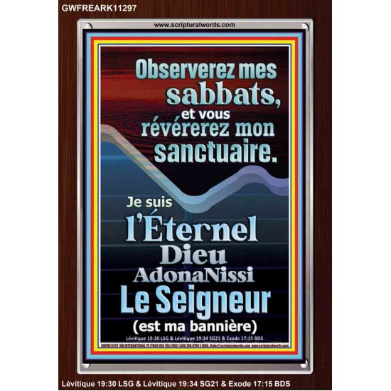 Observerez mes sabbats, et vous révérerez mon sanctuaire.  Cadre acrylique versets bibliques pour la maison en ligne (GWFREARK11297) 