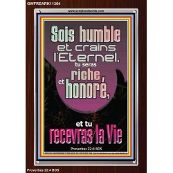 Sois humble et crains l'Eternel, Cadre acrylique scriptural unique (GWFREARK11364) 