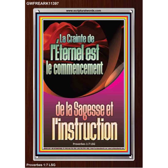 Crainte de l'Éternel est le commencement de la Sagesse et l'instruction Chambre d'enfants (GWFREARK11397) 