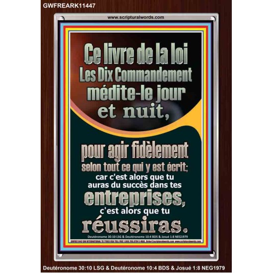 Ce livre de la loi, Les Dix Commandement médite-le jour et nuit, Cadre acrylique puissance éternelle (GWFREARK11447) 