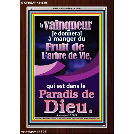 Fruit de L'arbre de Vie, qui est dans Affiche; Cadre en acrylique avec versets bibliques inspirants (GWFREARK11589) 