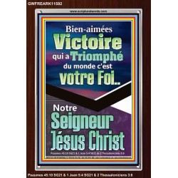 Victoire qui a Triomphé du monde, Jésus Christ.  Cadeau de cadre acrylique d'image de versets bibliques (GWFREARK11592) 