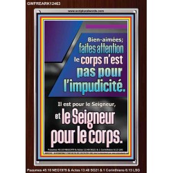 faites attention le corps n'est pas pour l'impudicité. Il est pour le Seigneur, Cadre acrylique puissance éternelle (GWFREARK12463) 