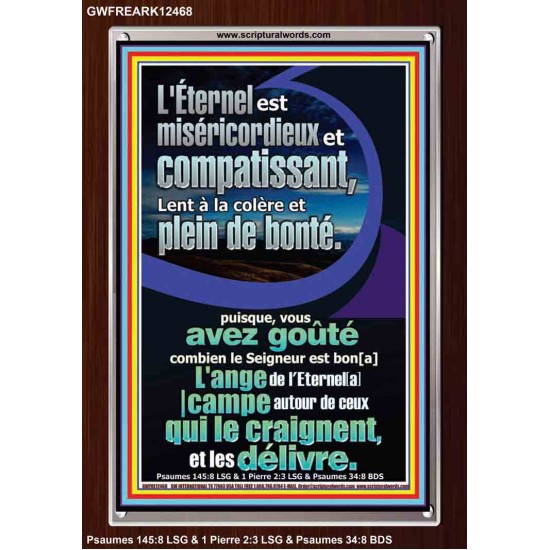 L'ange de l'Eternel[a] |campe autour de ceux qui le craignent, et les délivre. Cadre acrylique Verset biblique en ligne (GWFREARK12468) 