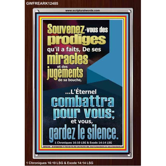 Souvenez-vous des prodiges qu'il a faits, De ses miracles et des jugements de sa bouche. Décoration murale chrétienne (GWFREARK12485) 