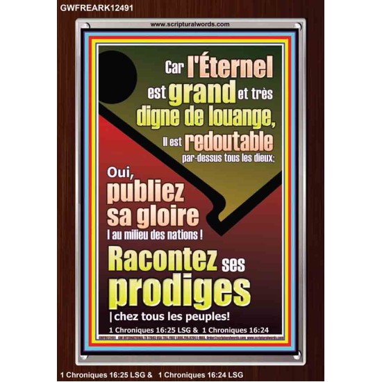 Racontez ses prodiges |chez tous les peuples! Cadre acrylique versets bibliques (GWFREARK12491) 