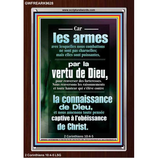 Car les armes avec lesquelles nous combattons ne sont pas charnelles;  Cadre acrylique mural sanctuaire (GWFREARK9628) 