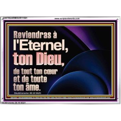 Reviendras à l'Eternel, ton Dieu, de tout ton c&oelig;ur et de toute ton âme. Cadre acrylique Verset biblique en ligne (GWFREARMOUR11501) "18X12"