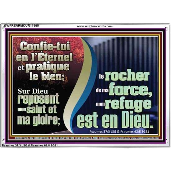 Confie-toi en l'Éternel, et pratique le bien; Cadre acrylique versets bibliques pour la maison en ligne (GWFREARMOUR11665) 