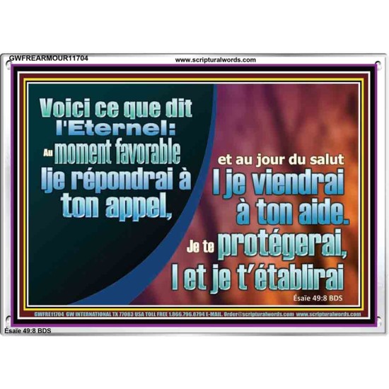 Je te protégerai, |et je t'établirai Cadre acrylique Power Bible unique (GWFREARMOUR11704) 