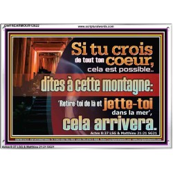 Si tu crois de tout ton coeur. Verset biblique de cadre acrylique personnalisé (GWFREARMOUR12622) "18X12"