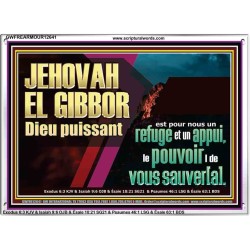 JEHOVAH EL GIBBOR Dieu puissant le pouvoir |de vous sauver[a]. Tableau d'art mural inspirant ultime (GWFREARMOUR12641) 