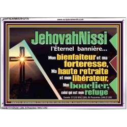 JehovahNissi l'Éternel  bannière...Mon bienfaiteur et ma forteresse, Cadre acrylique puissance éternelle (GWFREARMOUR12770) 