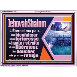 JehovahShalom L'Éternel ma paix...Mon bienfaiteur et mon libérateur. Cadre acrylique d'église (GWFREARMOUR12771) 