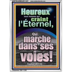 Heureux tout homme qui craint l'Éternel, Qui marche dans ses voies! Peintures bibliques à cadre acrylique (GWFREARMOUR11257) 