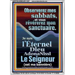 Observerez mes sabbats, et vous révérerez mon sanctuaire.  Cadre acrylique versets bibliques pour la maison en ligne (GWFREARMOUR11297) 