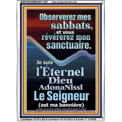 Observerez mes sabbats, et vous révérerez mon sanctuaire.  Cadre acrylique versets bibliques pour la maison en ligne (GWFREARMOUR11297) "12X18"