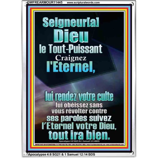 suivez l'Eternel votre Dieu, tout ira bien.  Cadre acrylique puissance ultime (GWFREARMOUR11445) 