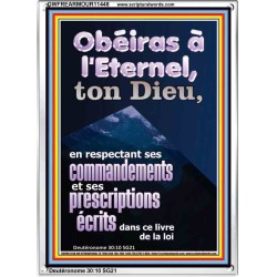 Obéiras à l'Eternel, ton Dieu, en respectant ses commandements Cadre acrylique d'église (GWFREARMOUR11448) "12X18"