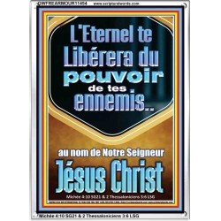 L'Eternel te Libérera du pouvoir de tes ennemis Cadre acrylique avec versets bibliques pour la maison en ligne (GWFREARMOUR11454) "12X18"