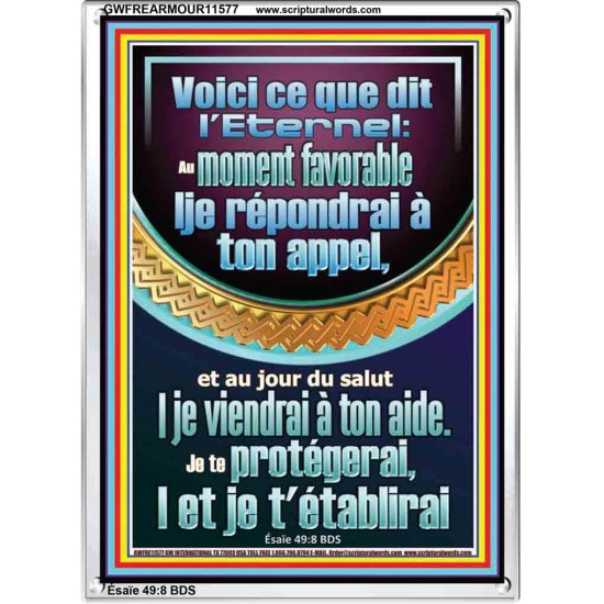 Je te protégerai,|et je t'établirai
  Cadre Acrylique Art & Décoration (GWFREARMOUR11577) 