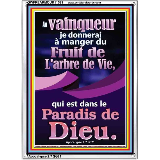 Fruit de L'arbre de Vie, qui est dans Affiche; Cadre en acrylique avec versets bibliques inspirants (GWFREARMOUR11589) 