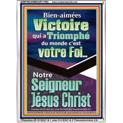 Victoire qui a Triomphé du monde, Jésus Christ.  Cadeau de cadre acrylique d'image de versets bibliques (GWFREARMOUR11592) 