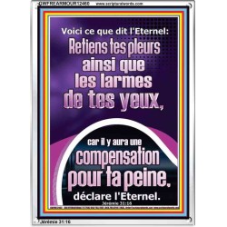 Retiens tes pleurs, car il y aura une compensation pour ta peine, Cadre acrylique Power Bible unique (GWFREARMOUR12460) 