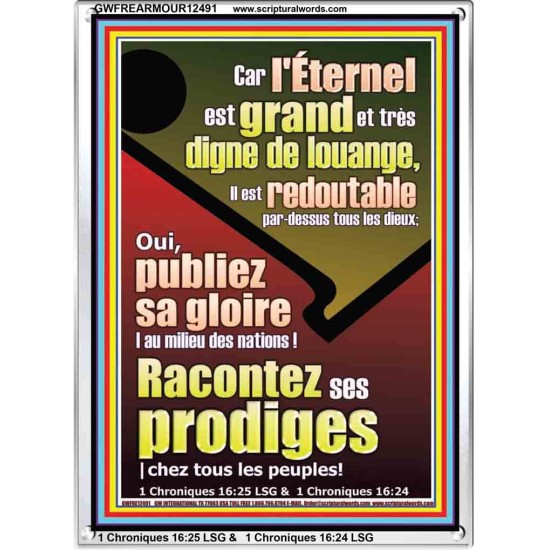 Racontez ses prodiges |chez tous les peuples! Cadre acrylique versets bibliques (GWFREARMOUR12491) 