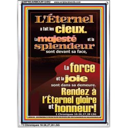 Rendez à l'Éternel gloire et honneur! Versets bibliques pour encourager le cadre en acrylique (GWFREARMOUR12492) 