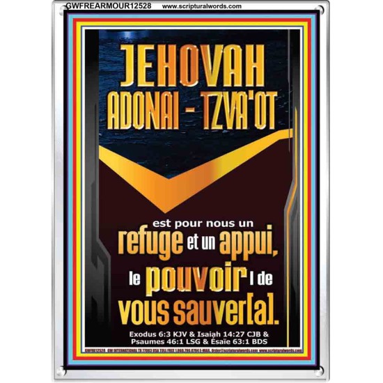 JEHOVAH ADONAI  TZVA'OT Image unique de la Bible sur le pouvoir (GWFREARMOUR12528) 