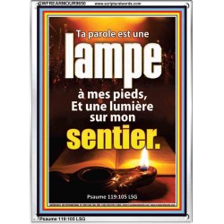 Ta parole est une lampe à mes pieds, Et une lumière sur mon sentier. Cadre acrylique scriptural unique (GWFREARMOUR9650) 