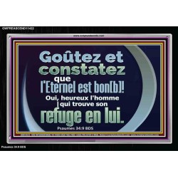 heureux l'homme |qui trouve son refuge en l'Eternel Cadre en acrylique pour œuvres d'art chrétiennes (GWFREASCEND11422) 